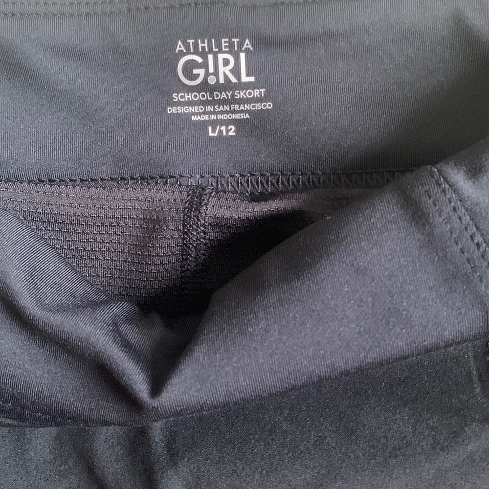 Girls Athleta Black Half Skort Size Large 12 - Picture 3 of 5